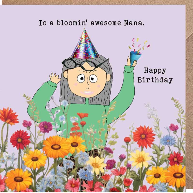 Lucy Loves Life Card - Bloomin' Awesome Nana