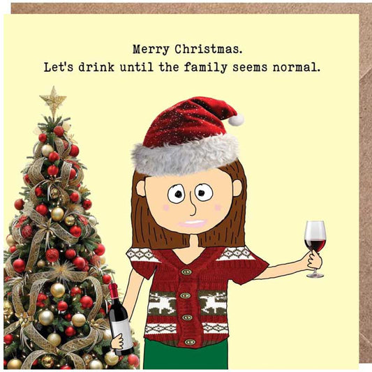 Lucy Loves Life Card - Merry Christmas Normal Family